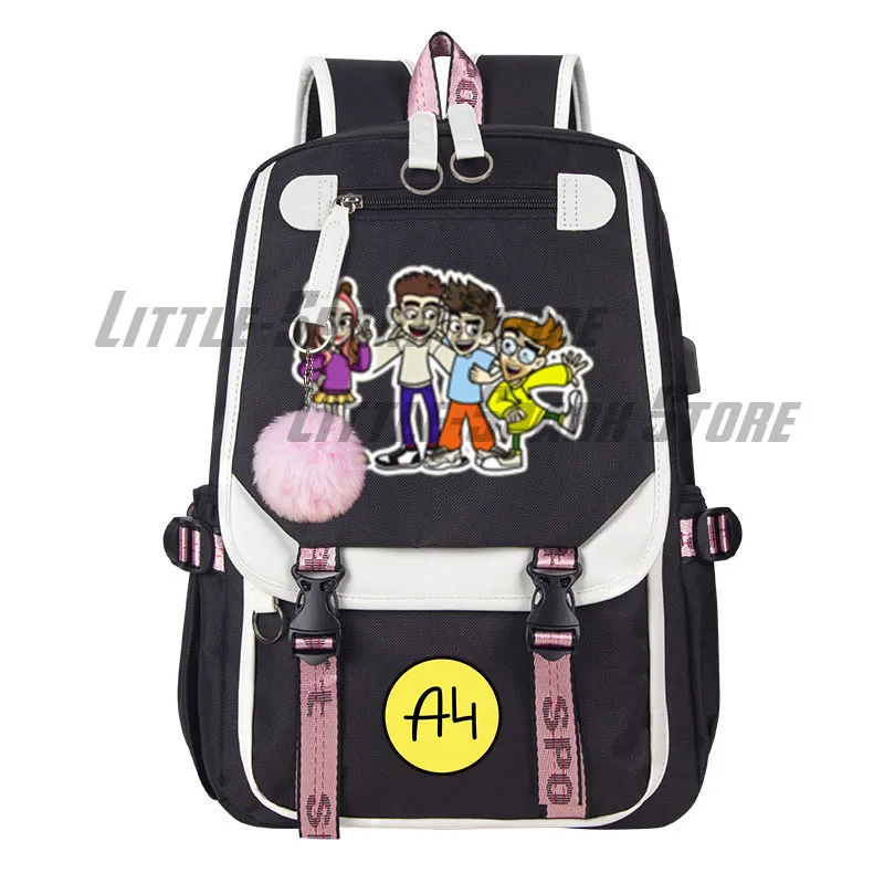 Imagem -02 - Cartoon Usb Laptop Backpack para Crianças Student Schoolbag Laptop Bolsa para Menina Travel Bolsa Laptop Bolsa a4 Ver Vac