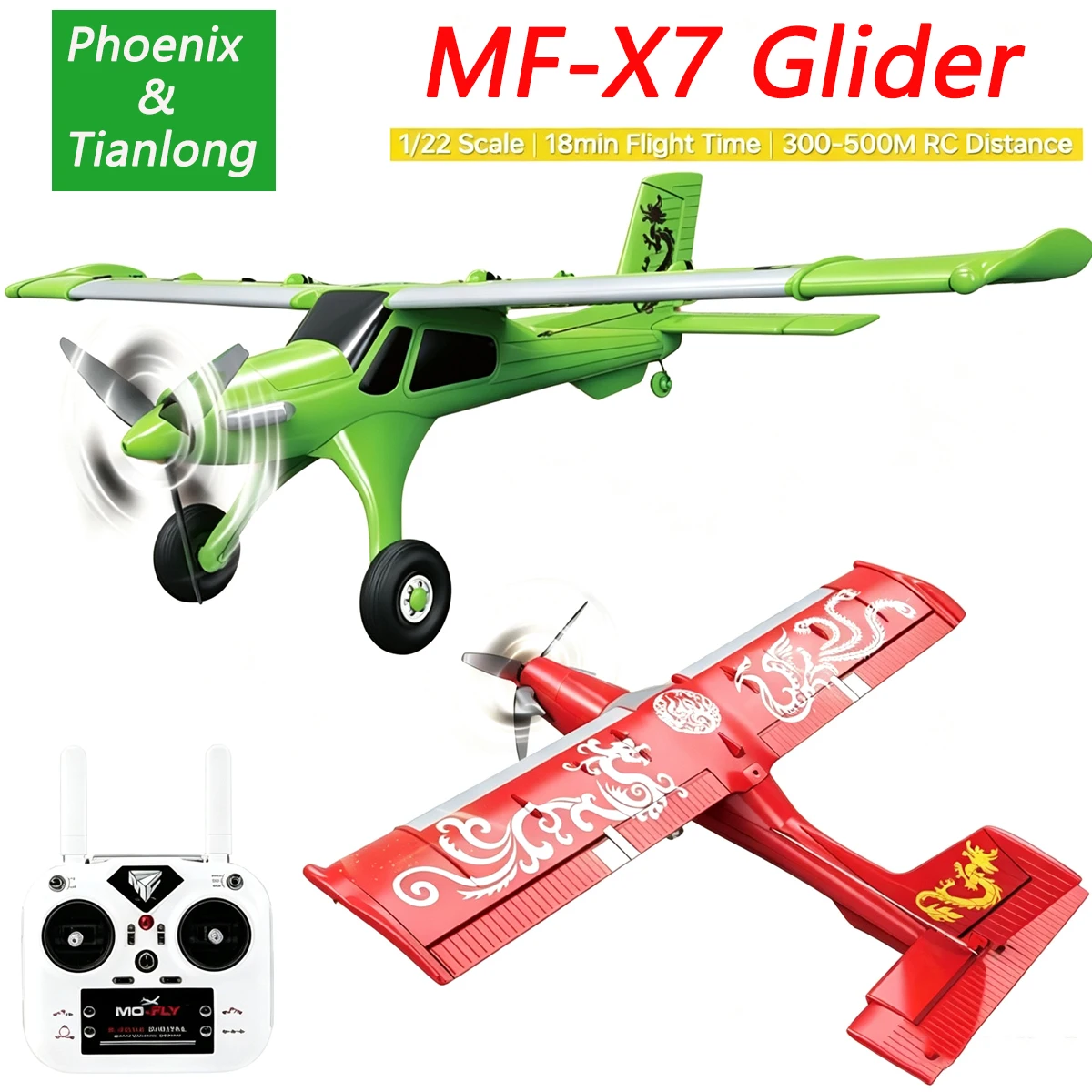NEW Brushless MF-X7 Phoenix & Tianlong Dragon 510mm Wingspan 2.4G Remote Control Glider 4CH One-click Stunt Flight Gyroscope Toy