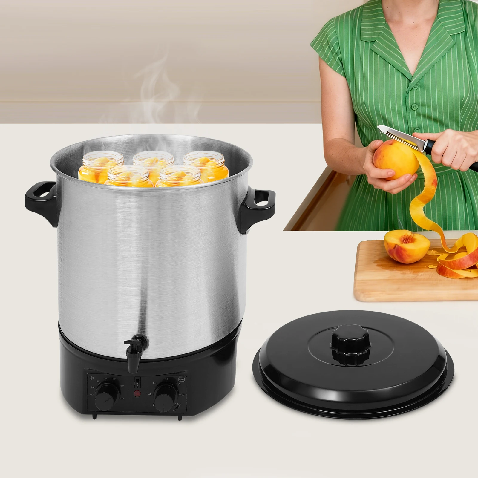 

Консерв для ванны из нержавеющей стали, электрический консервный консерв для водяной бани, большой электрический консерв с таймером и регулируемым контролем температуры, 1500 Вт