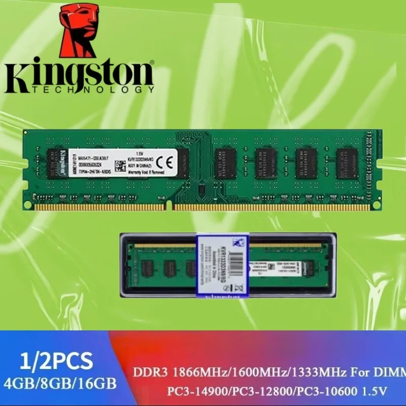 Memoria RAM Kingston DDR3 de 8GB 4GB 1333 1600MHz 1866MHz PC3-10600 PC3-12800 PC3-14900 para Computadora de Escritorio, Módulo de Memoria
