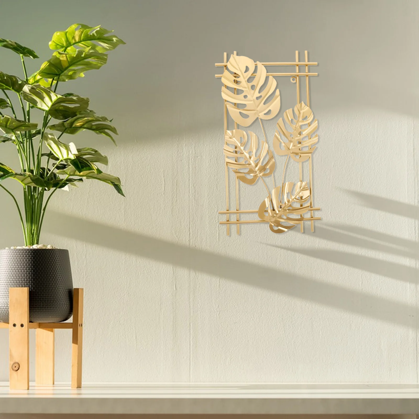 Wanddekoration für Schlafzimmer, Wohnzimmer, Metallskulptur, Behänge, goldene Blumen, Zuhause, Schmiedeeisen, schwarzes Plakette, Garten, Baum des Lebens