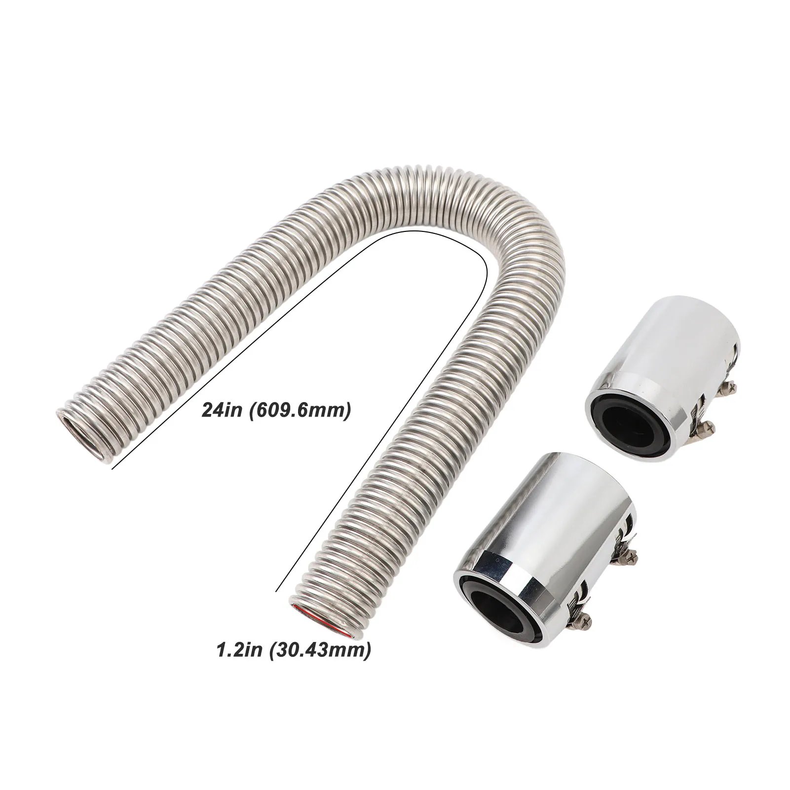Radiator Hose 24in Stainless Steel Efficient Cooling Radiator Coolant Hose Kit for 1‑1/4in 1‑1/2in 1‑3/4in 1‑5/8in Radiator Neck