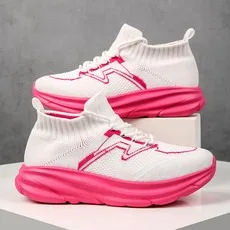 Mesh fly-woven sports shoes, socks, men's and women's breathable running shoes,  sneakers women Couple running shoes