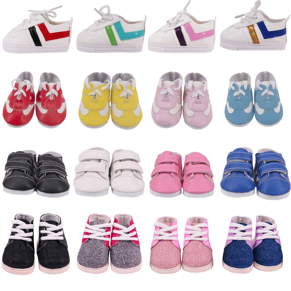 

High-Quality Lace-Up Sneakers Casual shoes For 18Inch American Doll 43cm Reborn Baby Unisex Doll Clothes Accessories Girls Toy