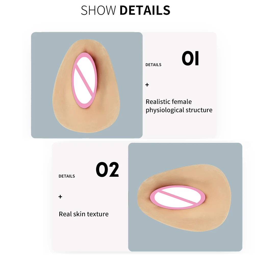 Large size Silicone Crossdressing Pad Fake Pussy Piece Crossdressing Small Toys Male Crossdressing Cosplay