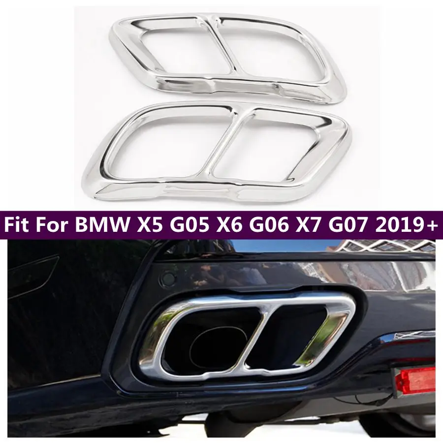 

Tail Back Exhaust Muffler Tip Pipes Protector Decor Frame Cover Trim For BMW X5 G05 X6 G06 X7 G07 2019 - 2022 Car Accessories