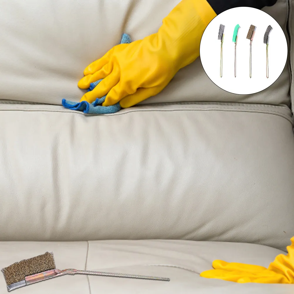 

8Pcs Steel Wire Cleaning Brushes Stainless Steel Handle Burnishing Wire Brush Set for Blind Angle Door Groove Window Groove Car