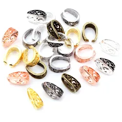 20pcs 14x10mm Baroque Style Pendant Pinch Bail Clasps Necklace Hooks Clips Connector For Jewelry Findings Accessories DIY