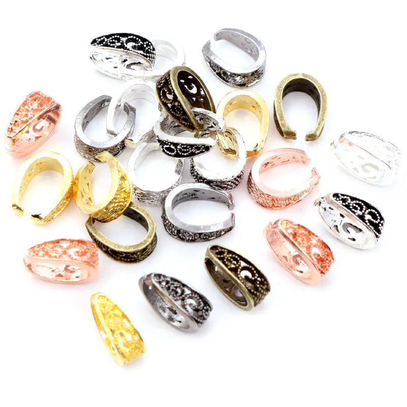20 sztuk 14x10mm barokowy styl wisiorek Pinch Bail klamrami naszyjnik haki klipy złącze do biżuterii ustalenia akcesoria DIY