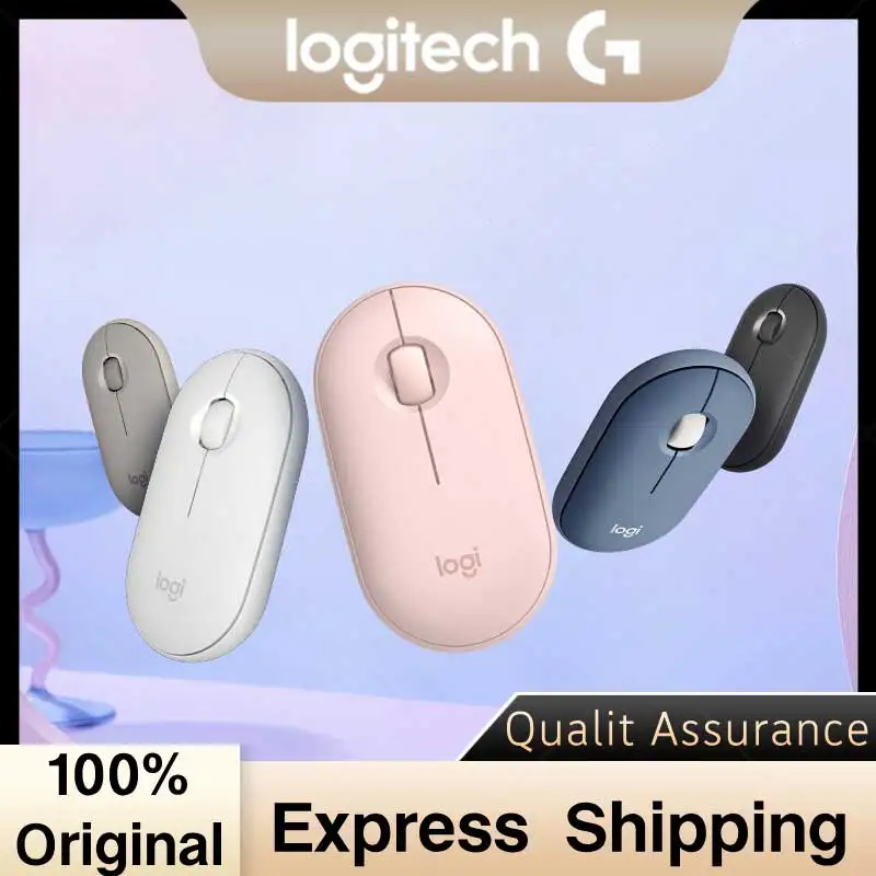 Logitech Pebble Mouse  Slim Bluetooth Wireless Mouse, Portable, Lightweight, Customizable Button, Quiet Clicks