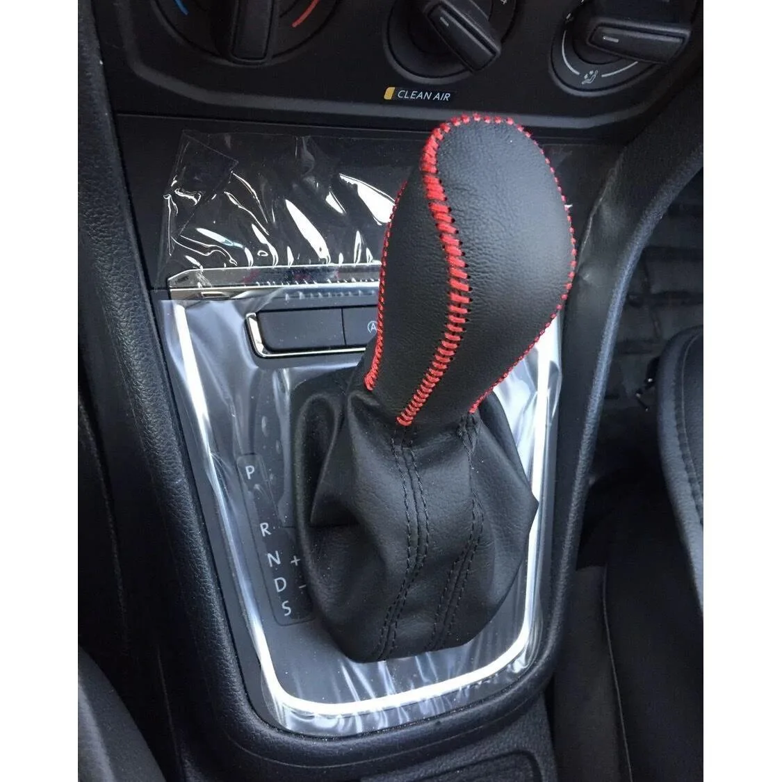 Genuine Leather Automatic Gear Shift Knob Cover Handbrake Sleeve For Volkswagen Sagitar Lavida Polo Bora 2012-2019