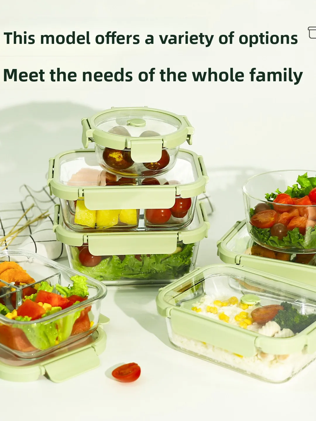 Lehe High Borosilicate Glass Lid Lunch Box Microwave Safe Bowl for Office Workers Food Bento Box Freshness Preservation Conta... view 5
