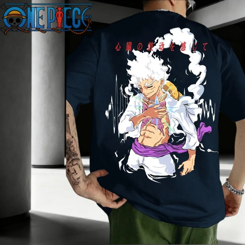 

ONE PIECE Luffy2025 Summer New Hot Selling Men's Women's T-shirt Black Anime Pattern Pure Cotton Casual Fashion T-shirt