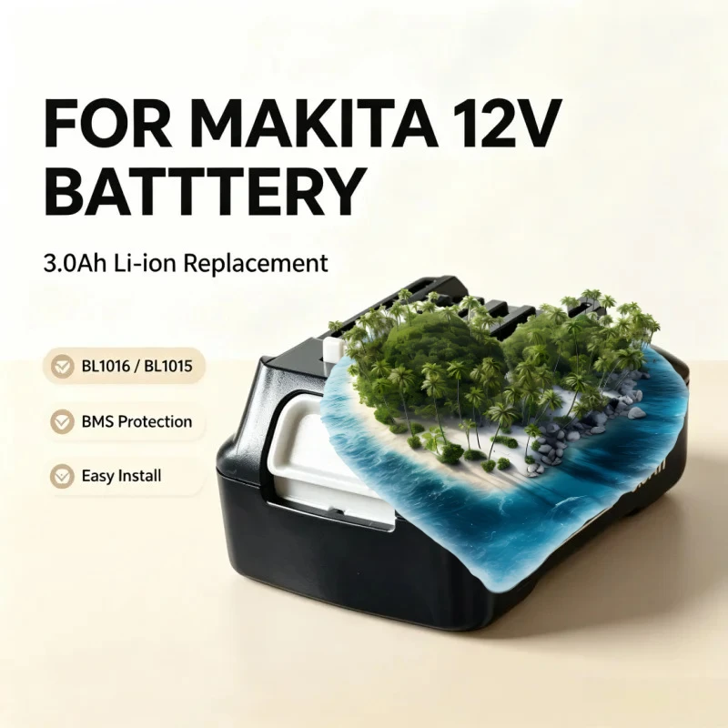 For BL1021B BL1020 12V 3000mAh Rechargeable Lithium‑ion Battery Fit BL1016 BL104 DF331D BL1021 Cordless Tools