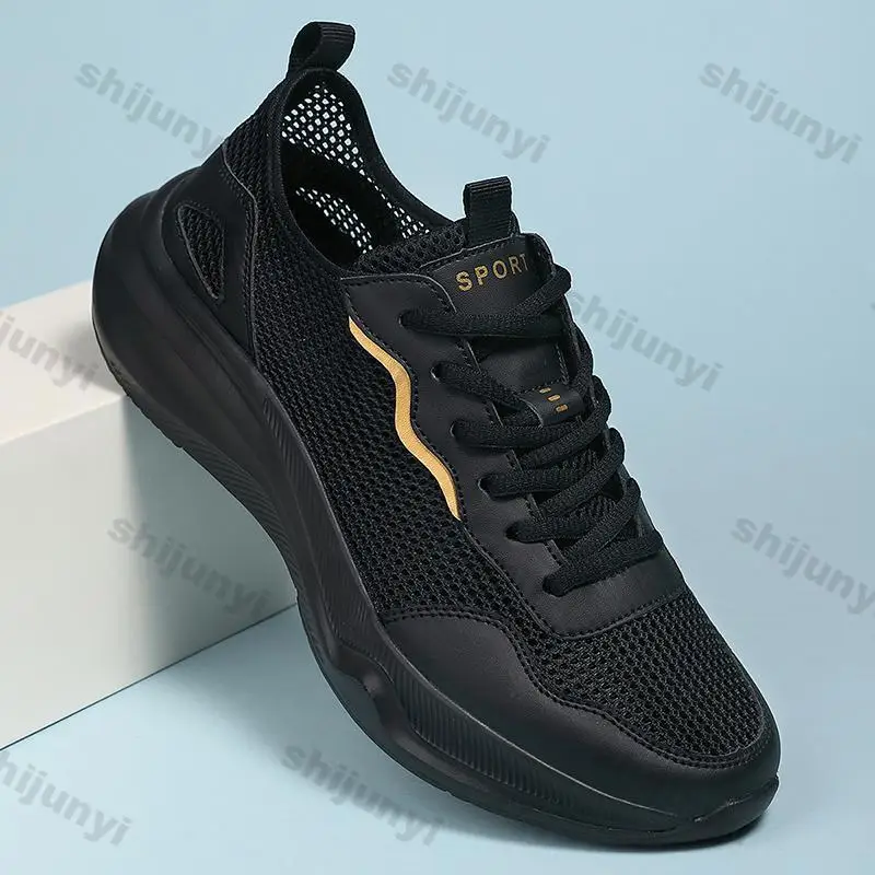 

Мужские нескользящие кроссовки, новые летние уличные модные дышащие кроссовки с сеткой, легкая удобная повседневная обувь с перекрестной завязкой