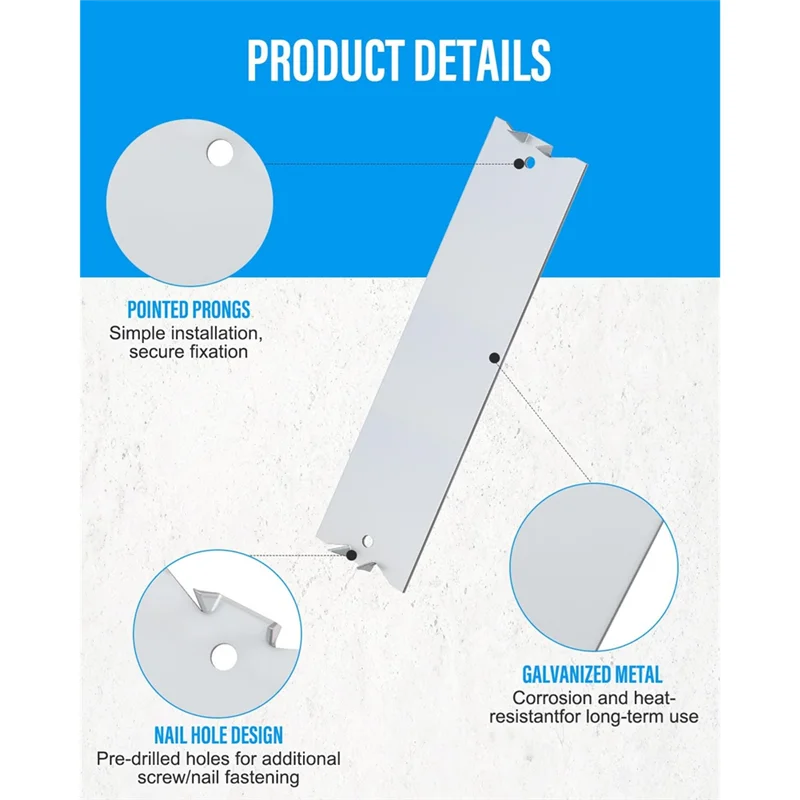 ABMS-Pack 30-Piece Nail Protection Shield For Wood Studs, 6 By 1.5 Inch Cable Wire Protector,With Pointed End For Wiring