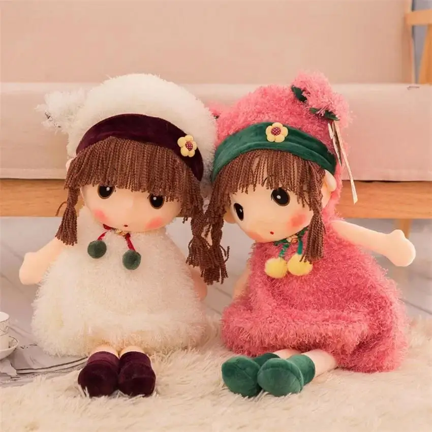 1Pcs Lovely Cartoon Soft Plush Cloth Doll New Cute Girl Plush Toys Stuffed Girl Doll Soothing Toys Girl's Kids Birthday Gift