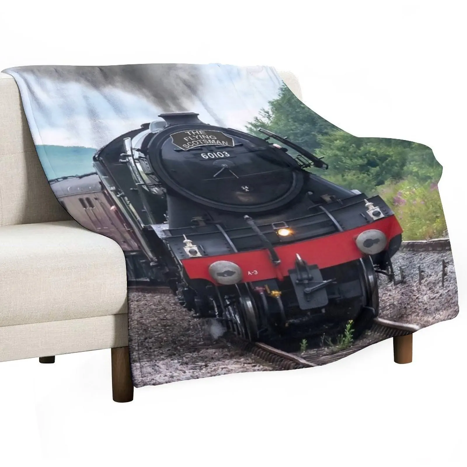 Flying Scotsman crossing the points Throw Blanket bed plaid Hairy anime Luxury St Soft Beds Blankets For Sofas Blankets