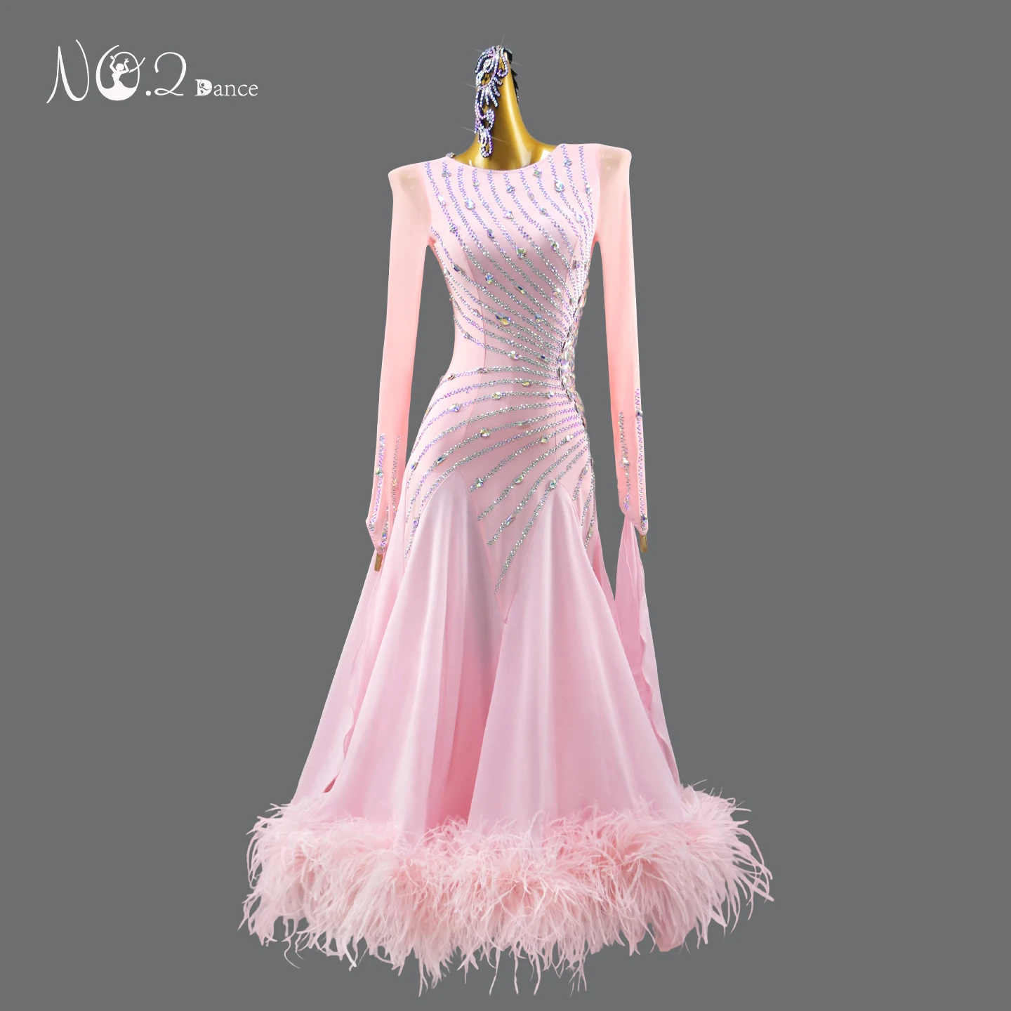 Modern Dance Competition Dress Girl Volume Clothes Line Costume For Women Female Suit Waltz Ballroom Jazz Evening Fashion outfit