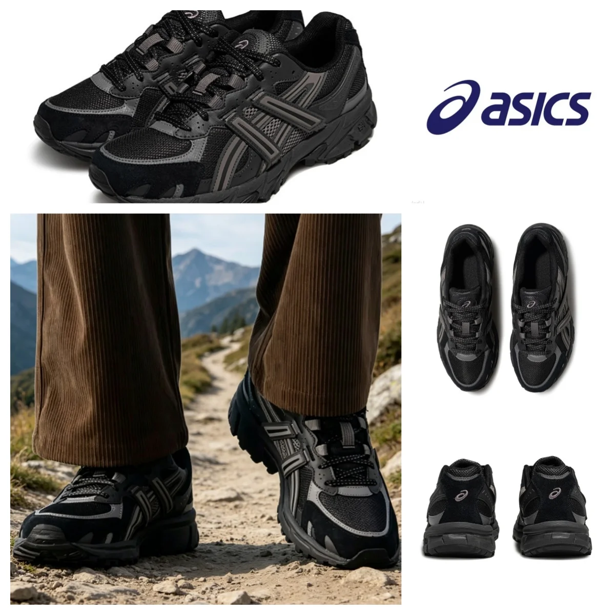 Asics Zapatos casuales de corte medio para hombre, zapatillas ligeras, transpirables, antideslizantes, cómodas para caminar a diario 1203A734-001