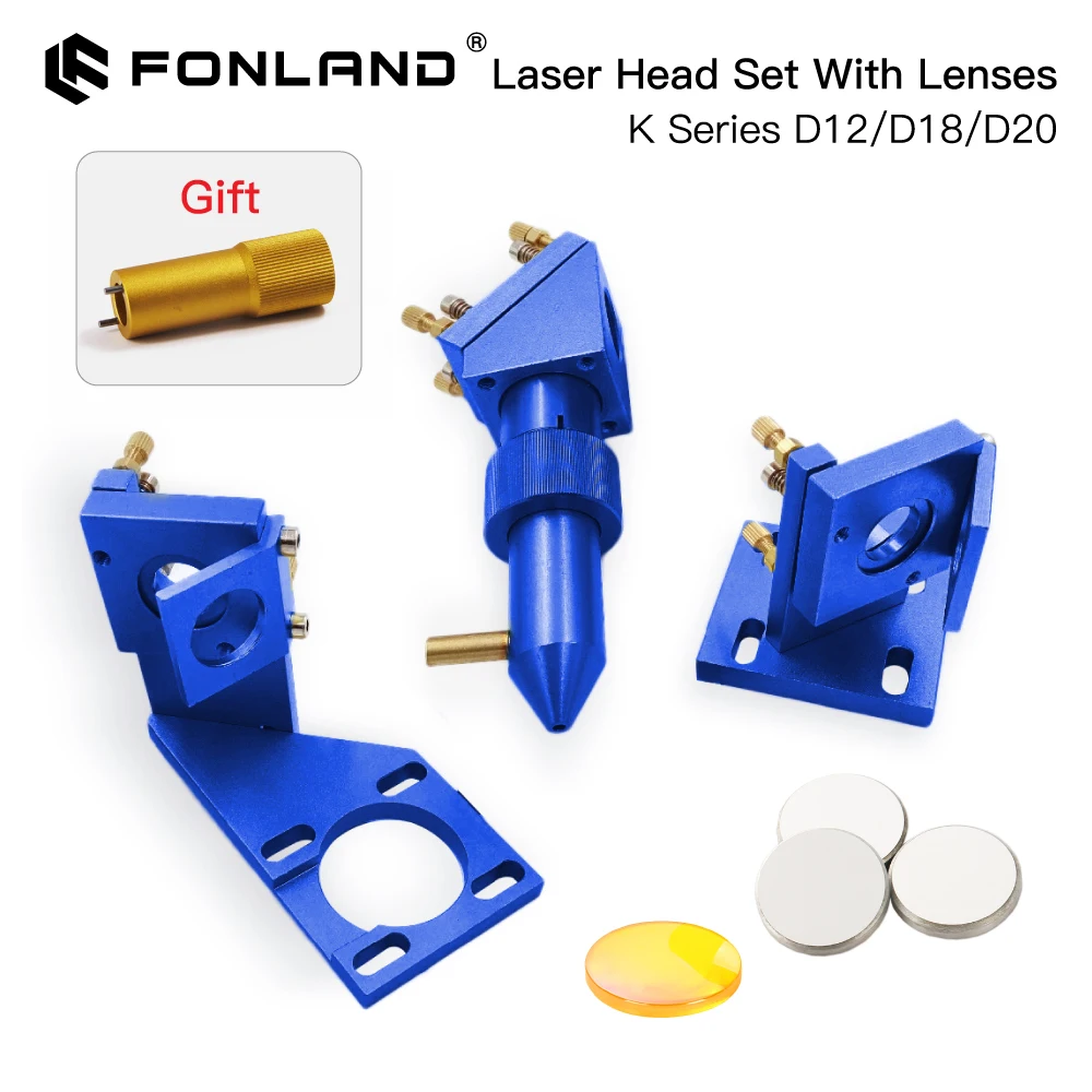 

Fonalnd K Series CO2 Laser Head Set D12 18 20 FL50.8mm Lens for 2030 4060 K40 Laser Engraving Cutting Machine Fast Shipping