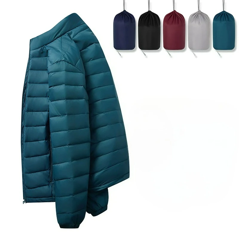

2025 Autumn Winter New Ultra Light White Duck Down Jacket Men Waterproof Casual Outdoor Portable Lightweight Male Padded Coats