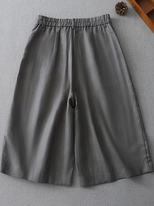 Ele سراويل تقليدية نسائية فضفاضة واسعة الساق مزيج الكتان سراويل صيفية ستة سبعة أطوال كورية Sle للتنقل Sle #3