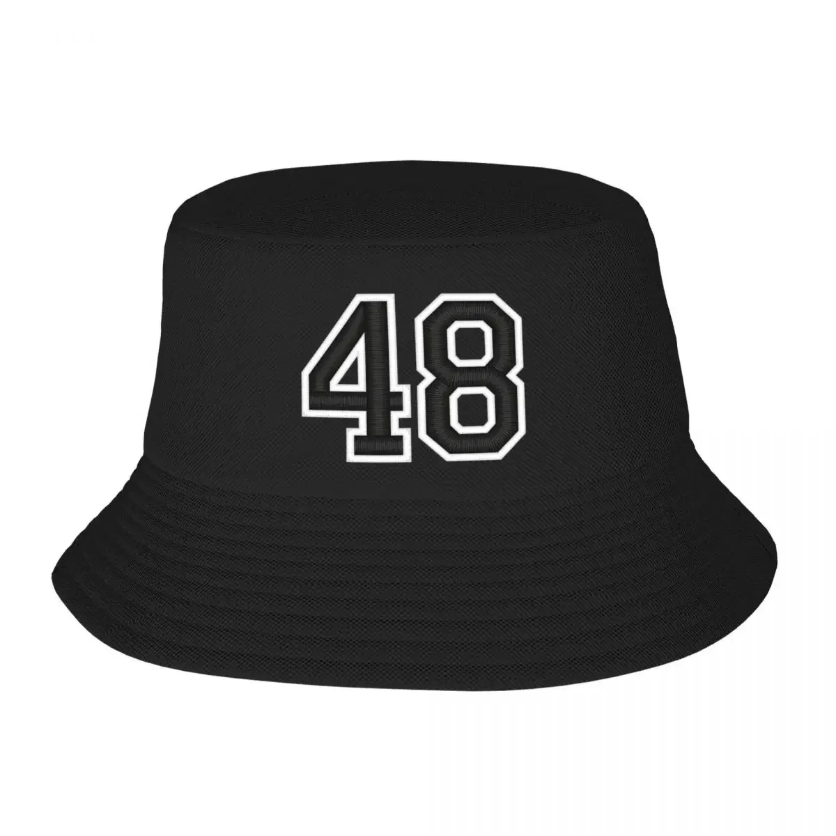 

48 Black Jersey Sports Number forty-eight Football 48 Bucket Hat fishing hat Beach Outing beach hat Women Caps Men's