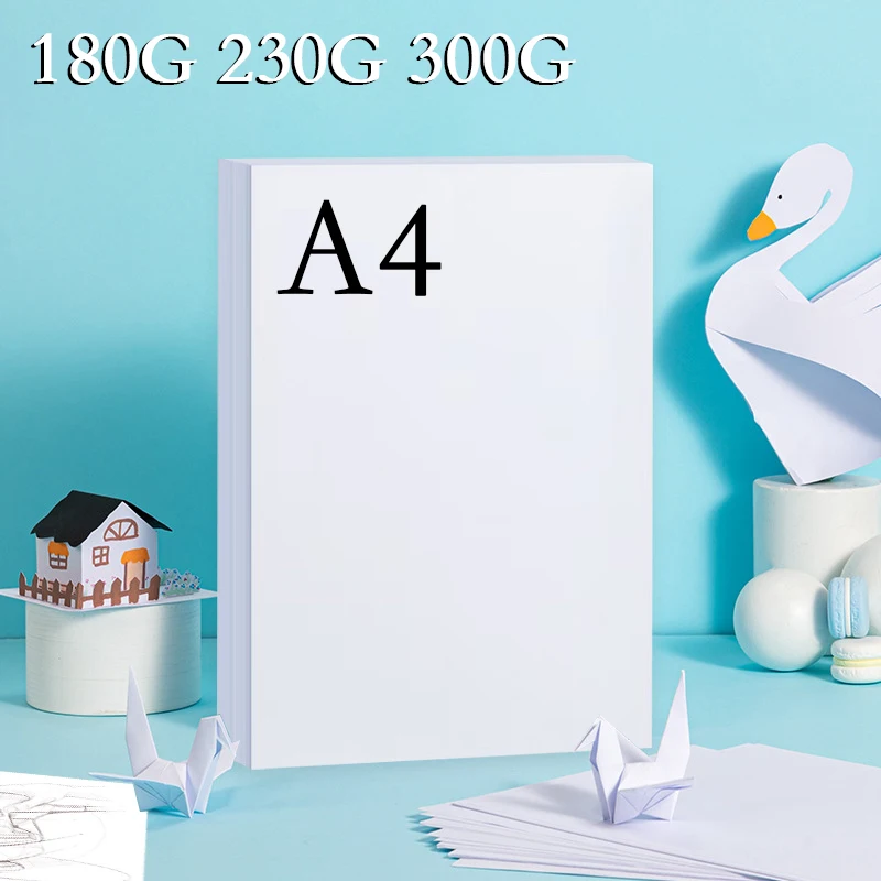 

A4 180 230 300G 20/50PCS White Cardboard Paper DIY Handmade Card Thick Watercolor Painting Hand Copy Paperboard Business Card