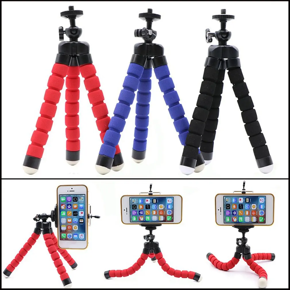 Mobile Holder Flexible Sponge Octopus Mini Tripod Wireless Remote Shutter For IPhone Mini Camera Tripod Phone Holder Clip Stand