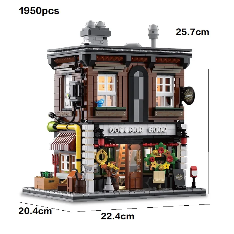 العتيقة متجر نموذج بنة 1954 قطعة وحدات العمارة مدينة عرض الشارع الطوب التعليمية ، هالوين ، هدايا عيد الميلاد #2