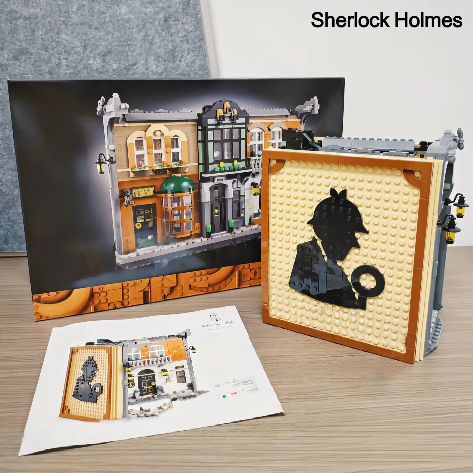 2026 Popular 1359 piezas Serie Street View Sherlock Holmes Detective 10351 Book Nook Decoración de estantería Juguete de bloques de construcción Regalo