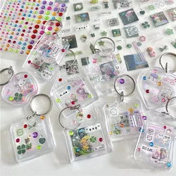 MINKYS Kawaii 6pcs/lot DIY 1-inch Phtocards Card Holder Stickers Decoration Pendant Pack Stationery