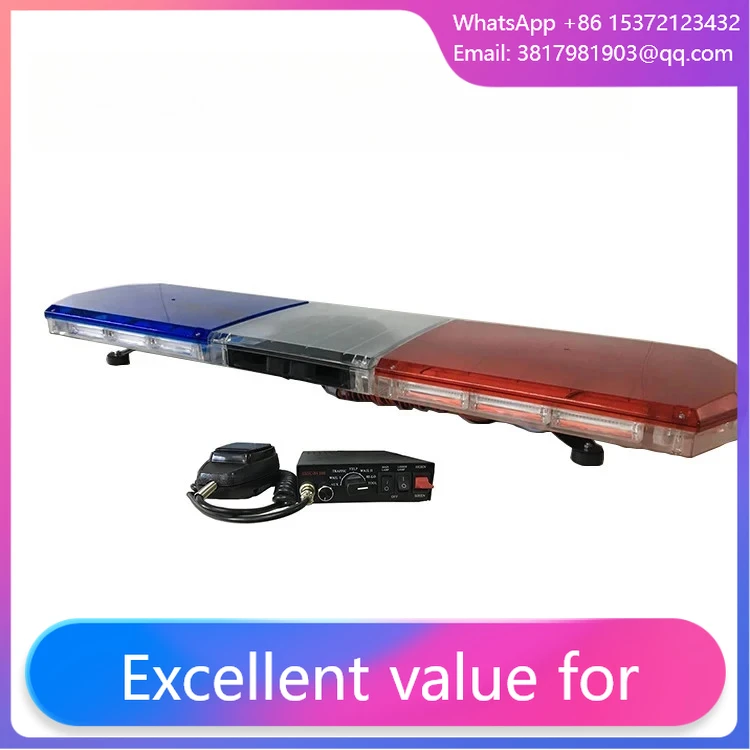 

47 Inch Car Roof Top Warning Light Bar High Power Traffic Emergency Lamp 80 LED Linear Lightbar With Siren Speaker Controller
