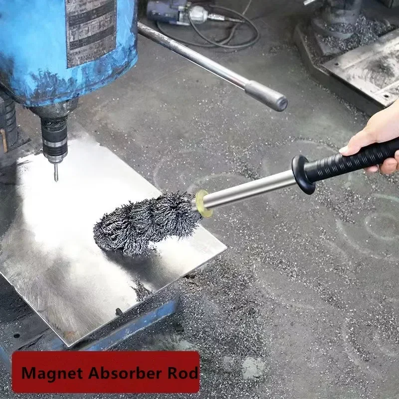 380mm Magnetic Swarf Retrieving Iron Tool Magnet Absorber Rod Collector Stick Pickbar Removal Stand Turnings Shavings Metal