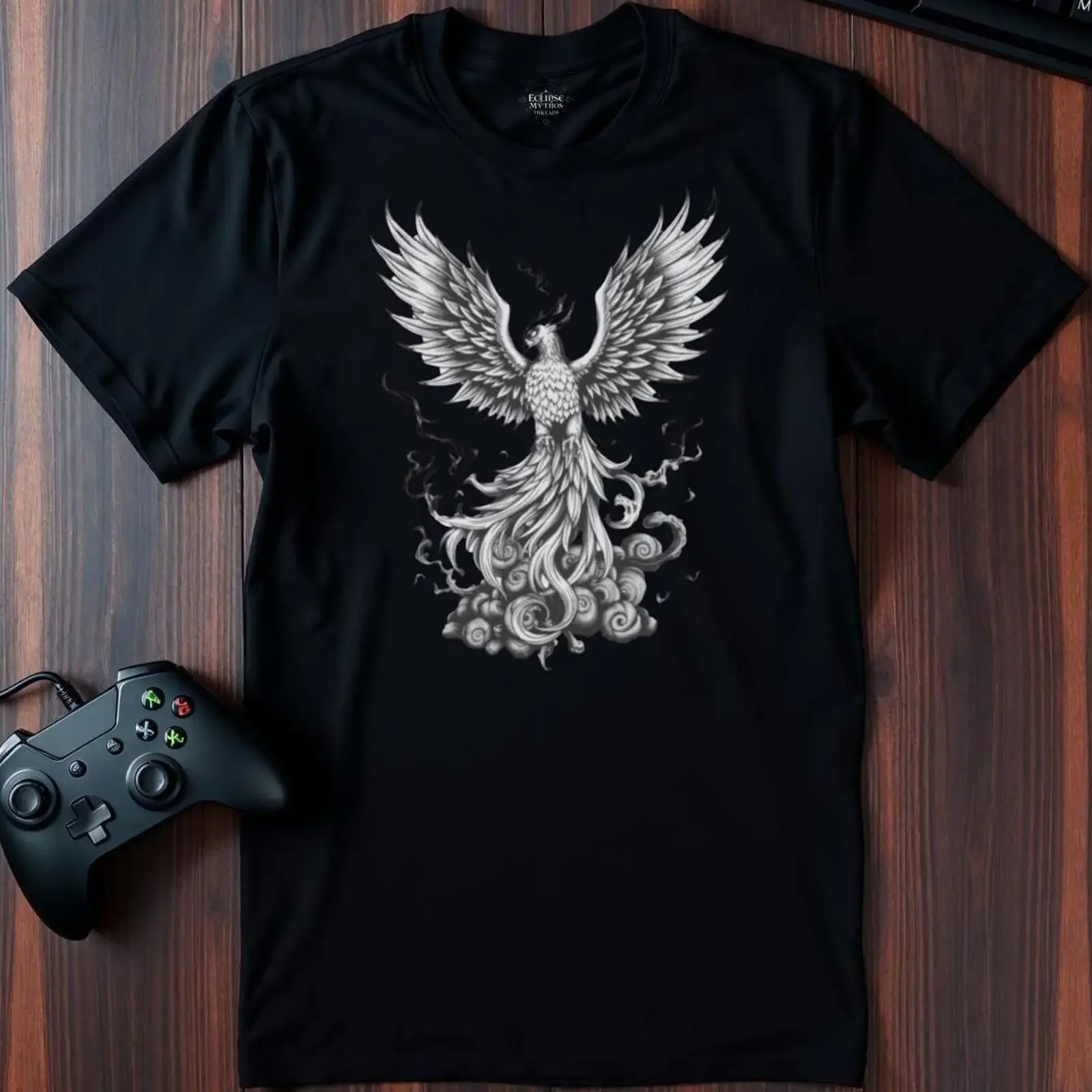 Eternal Phoenix T Shirt Mythical Firebird Design vintage Washed Top For Everyday Wear Unisex streetwear homme graphic Stretched