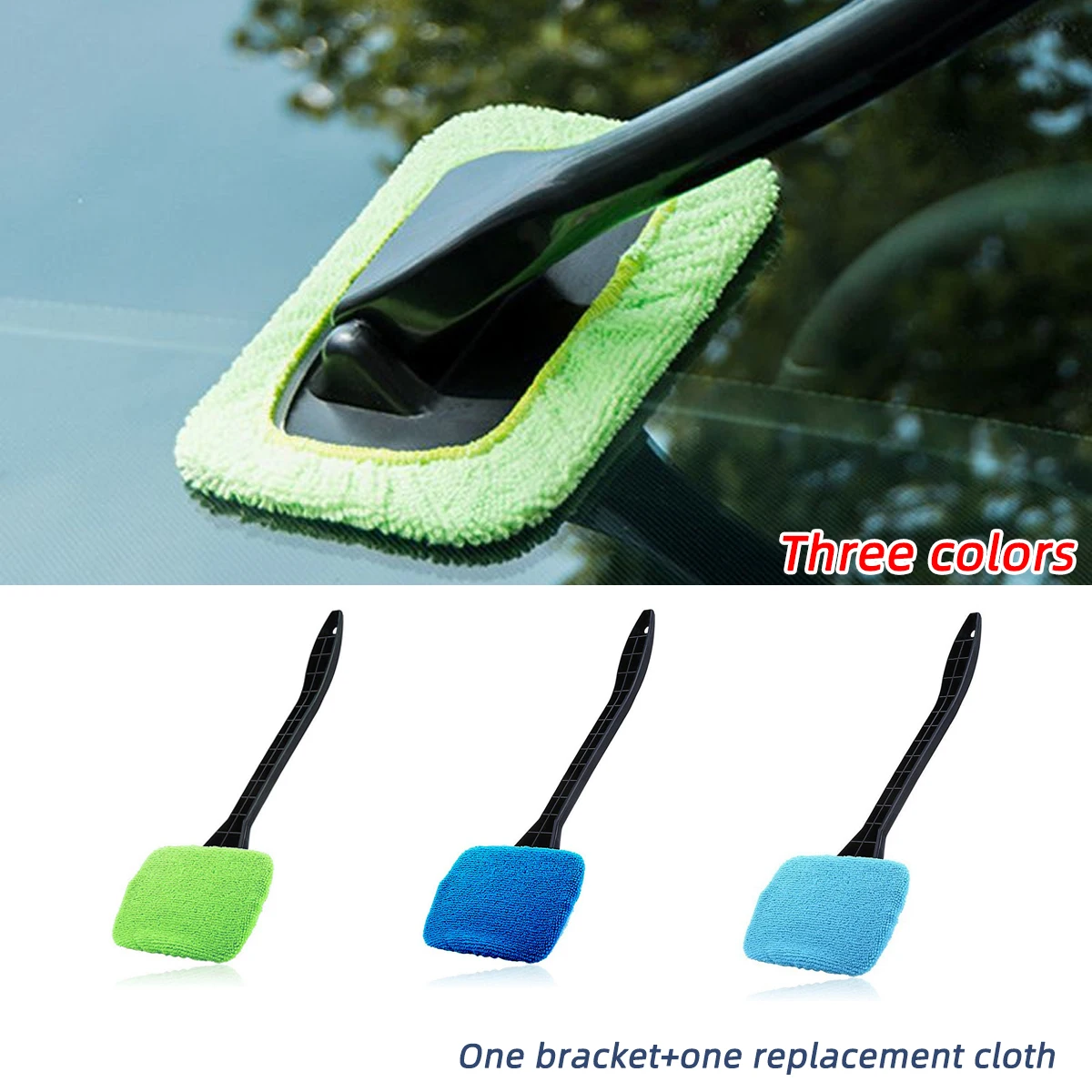 1pcs cleaning brush long handle windshield cleaning tool window cleaning brush replaceable cloth Multiple colors