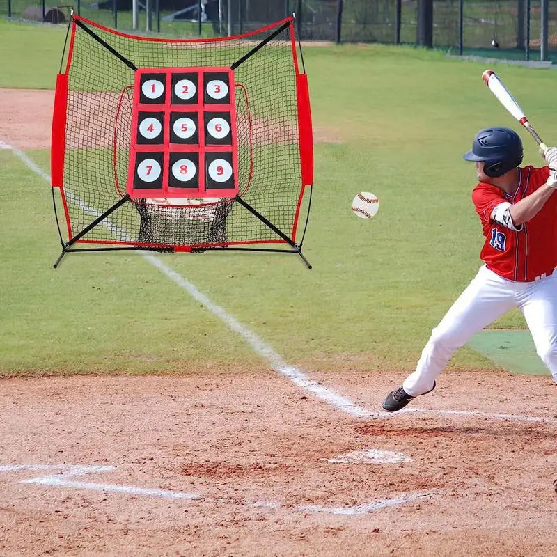 

Baseball Strike Zone Target Pitching Target Net Adjustable Nine Grid Ball Training Network Hitting Backstop Portable For Field