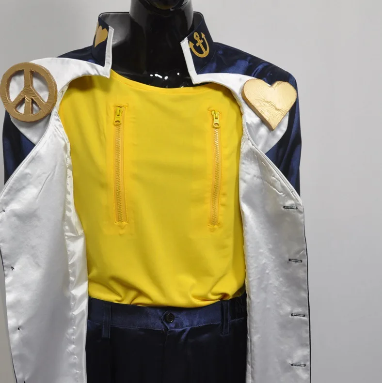 Anime JOJO Bizarre Adventure Josuke Higashikata Cosplay Costume Blue Jacket Uni… - Image 4