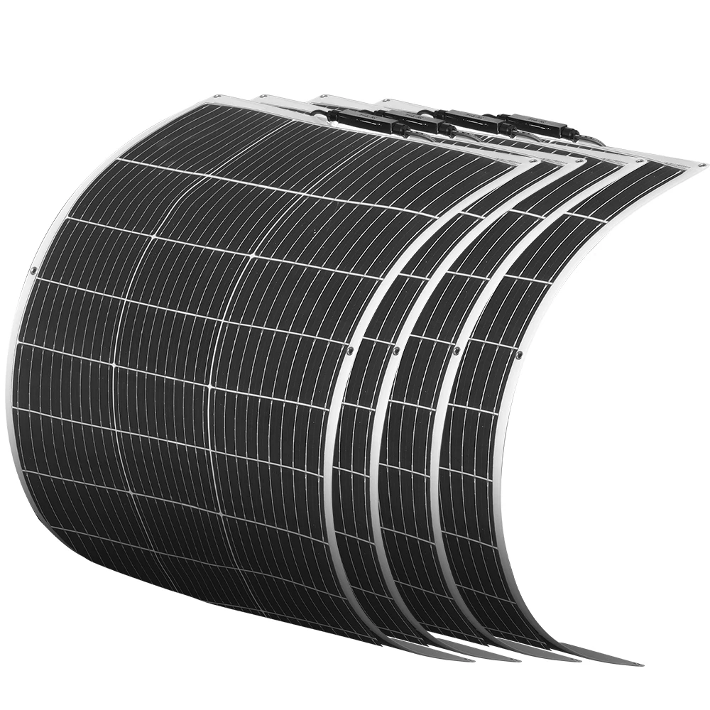 

4PCS 100W solar panel 16.5V monocrystalline flexible panels suitable for camping, RV installation can charge 12V batteries