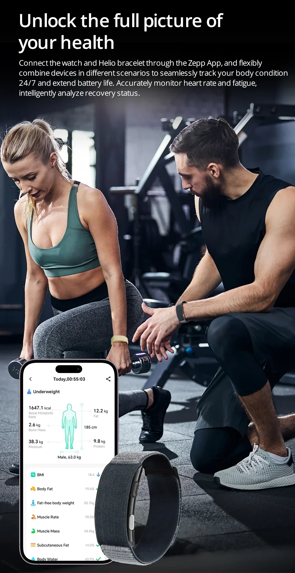 2026 Neues VWAR LOOP X Smart Band SOS Herzfrequenz- und Blutsauerstoffmessung IP68 Wasserdichter Fitness-Tracker Ohne Bildschirm Smart-Armband – Detail 8