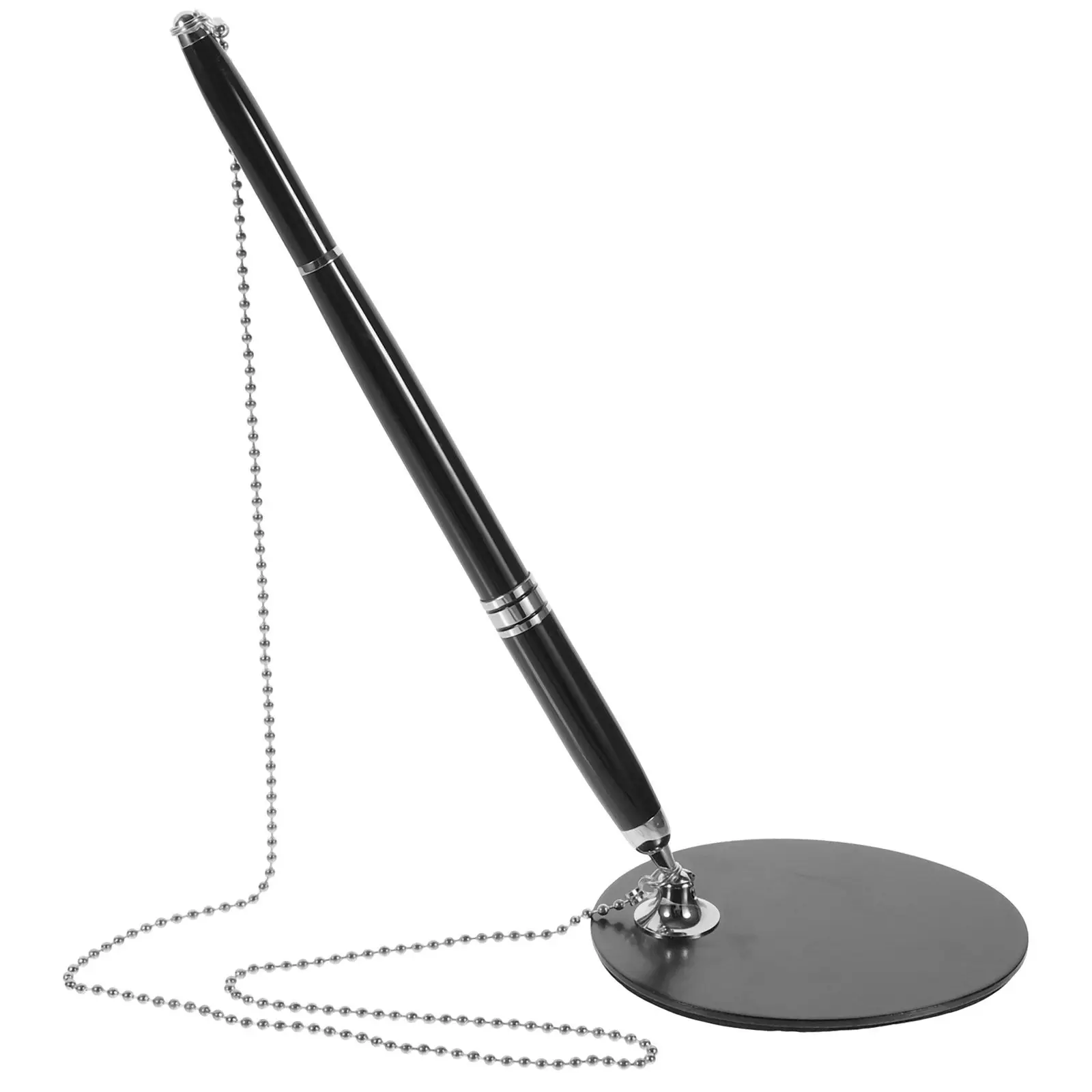 

Exquisite Stainless Desk Pen Table Fixed Ballpoint Signature Pen for Office Bank Negotiations