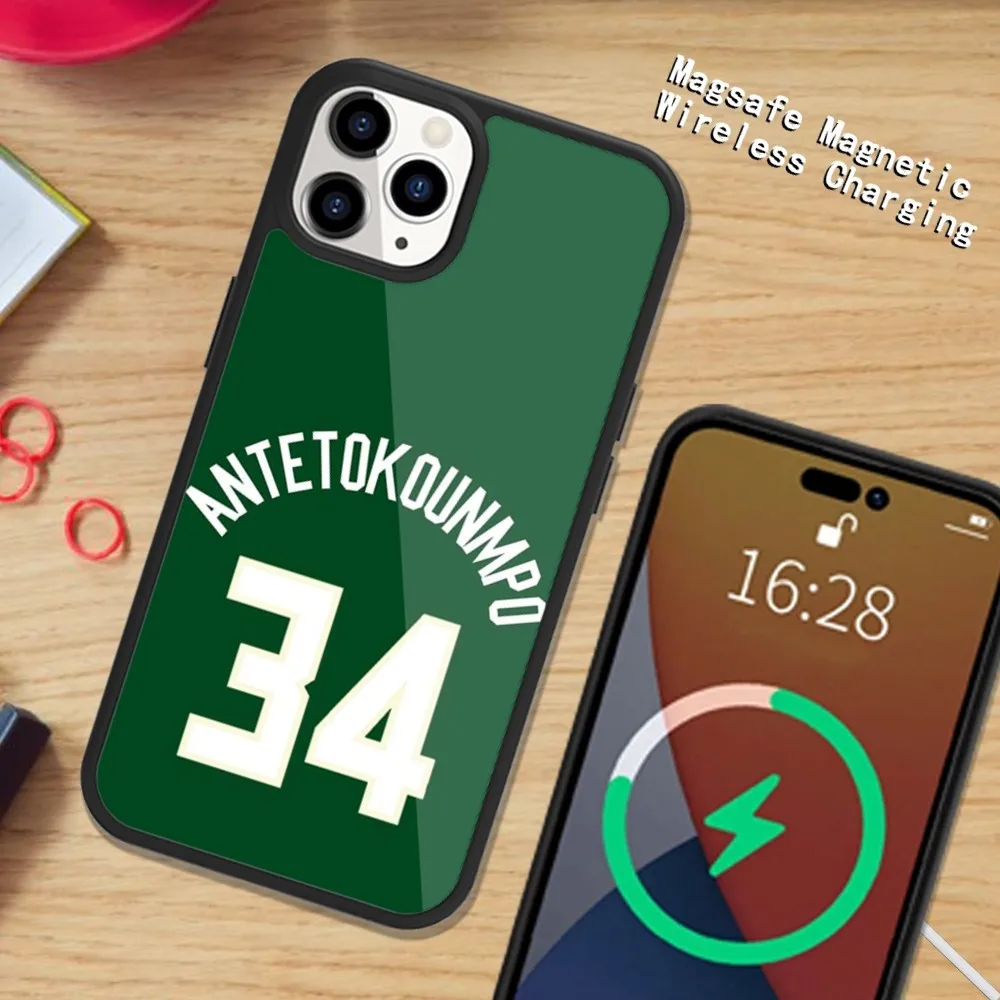 Giannis-Basketball-A-Antetokounmpo Phone Case Magsafe Magnetic For iPhone 15 14 13 12 11 Plus Pro Max Wireless Charging