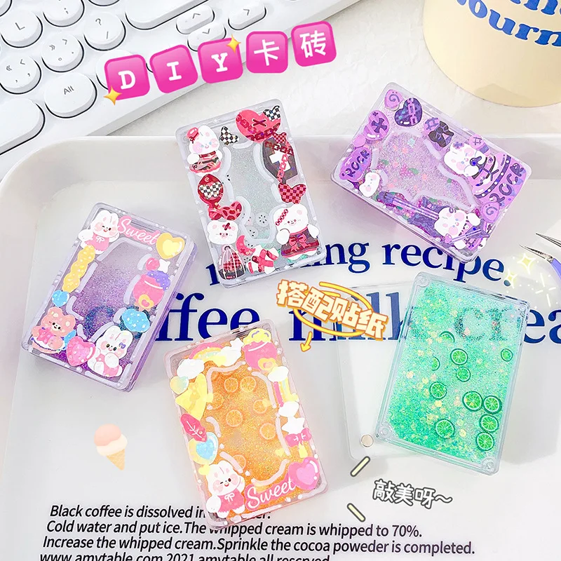 Magnetic Fluid Acrylic Brick Transparent DIY Guka Frame Sticker Decoration 3inch Mini Idol Photo Frames