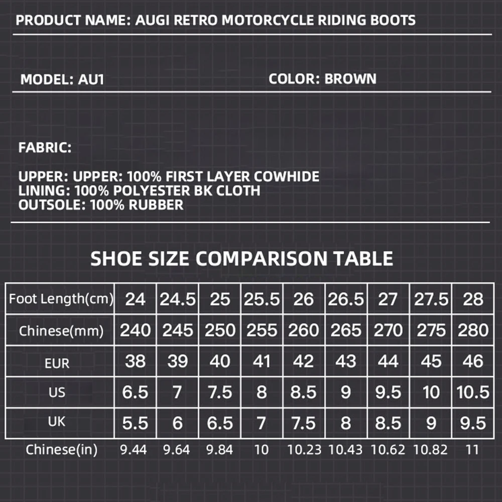 Retro Leather Motorcycle Riding Boots Comfortable Breathable Motocross Riding Boots Wear-resistant Motorbike Boots Outdoor Sport