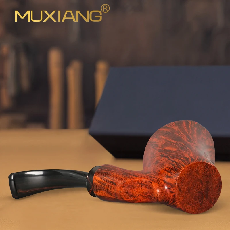 MUXIANG handmade Briar Tobacco Pipes Hand Carved Pipes Cumberland Mouthpieces Free Style Pipes Christmas Gift smoking wood pipe