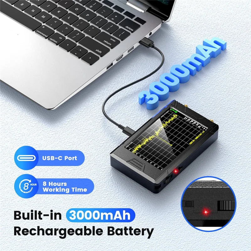 Analisador de Freqüência Handheld Tiny SA, Ultra 4 Polegada, 100KHz-5,3 GHz, Adicionar 32GB Card, Network Tester