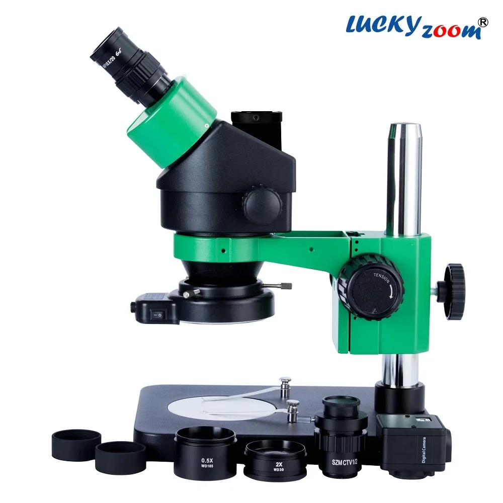 Professional Simul Focal Trinocular Stereo Microscope Upgraded Black Green Binocular Trinocular Microscope Soldering Microscopio