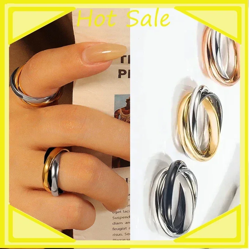 2025-S925  Silver High Quality Original Logo Classic Trinity Ring Simple Fashion Luxury Banquet Couple Jewelry