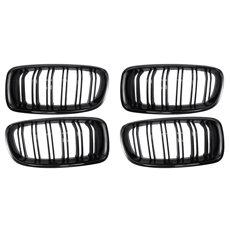 2Pair Gloss Black Front Grille/Grilles Kidney For BMW 3-Series F30 F31 F35 2012-2017 Car Styling